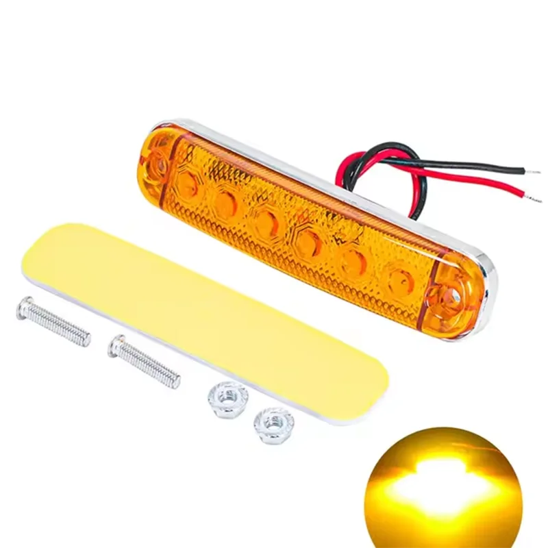 12V- 80V 6LED Warning Flashing Lights Front Rear Clearance Indicator Lamp Side Marker Lights for Trailer BUS Van Caravan Truck