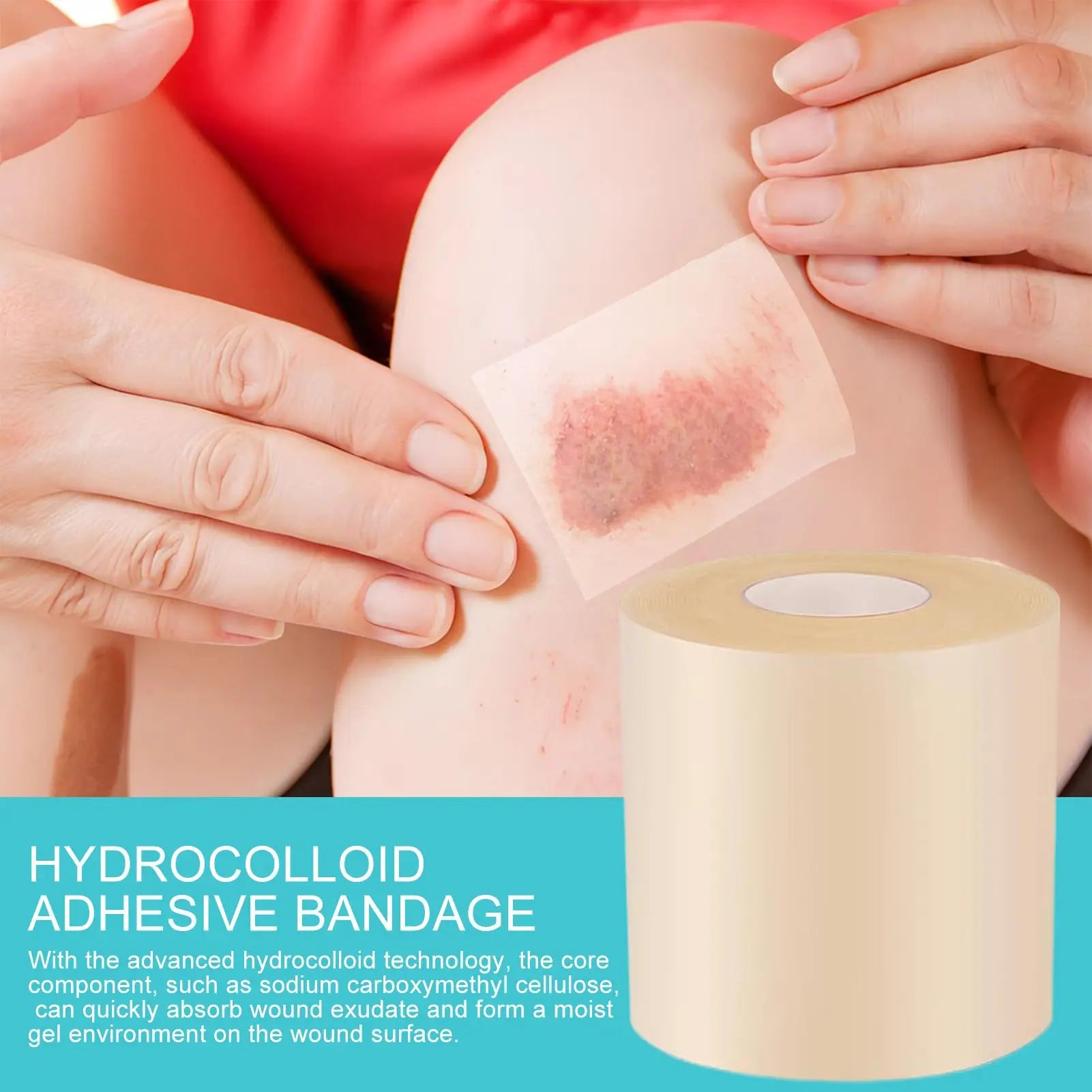 Hydrocolloid Roll Waterproof Pimple Patches Absorbent Flexible Tape Adhesive Dressing for Blister Burn Pimple Skin Heel Daily