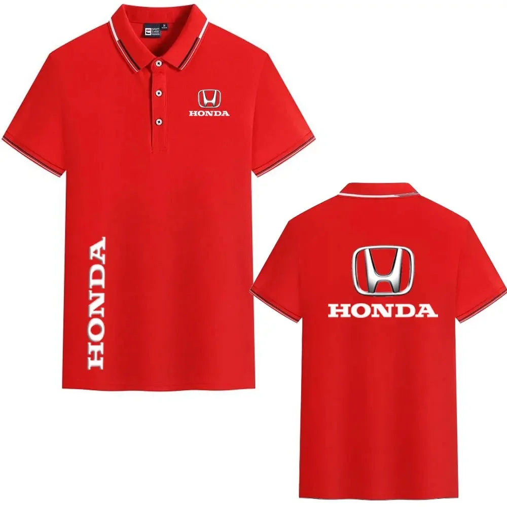 Honda motorcycle riding T-shirt, high-quality lapel polo shirt, successful business people daily commuting casual men's clothing