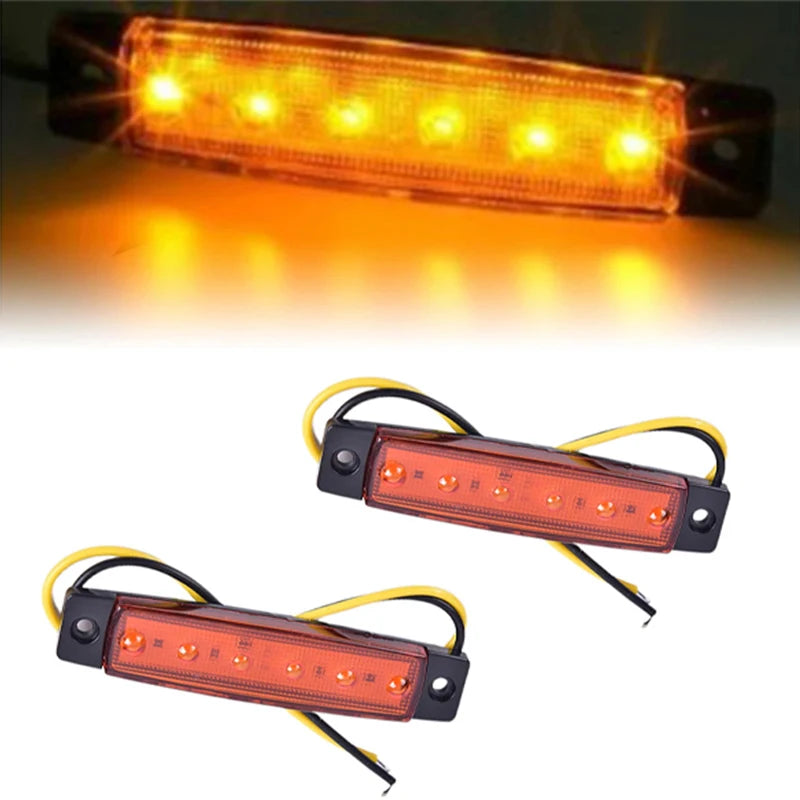 2Pcs Truck Led Side Light 12/24V For Car Auto Truck Lorry Trailer Side Marker Indicators Turn Signal Lights Tail Warning Lamp