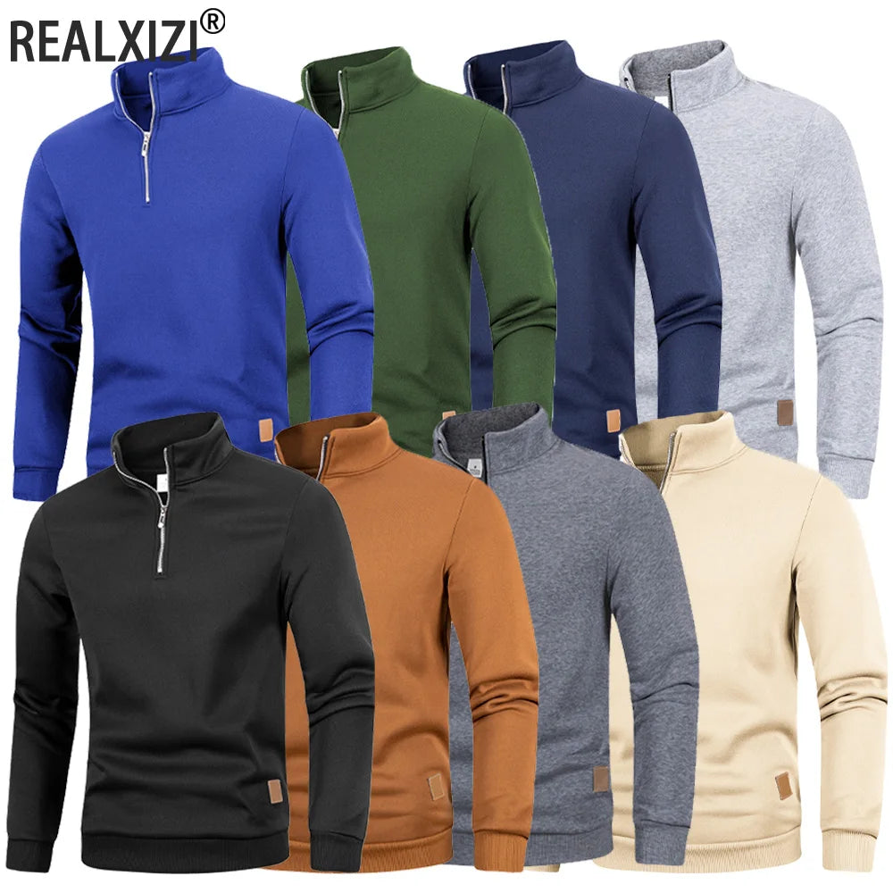 Men's Slim Fit Half-Zip Turtleneck Pullover