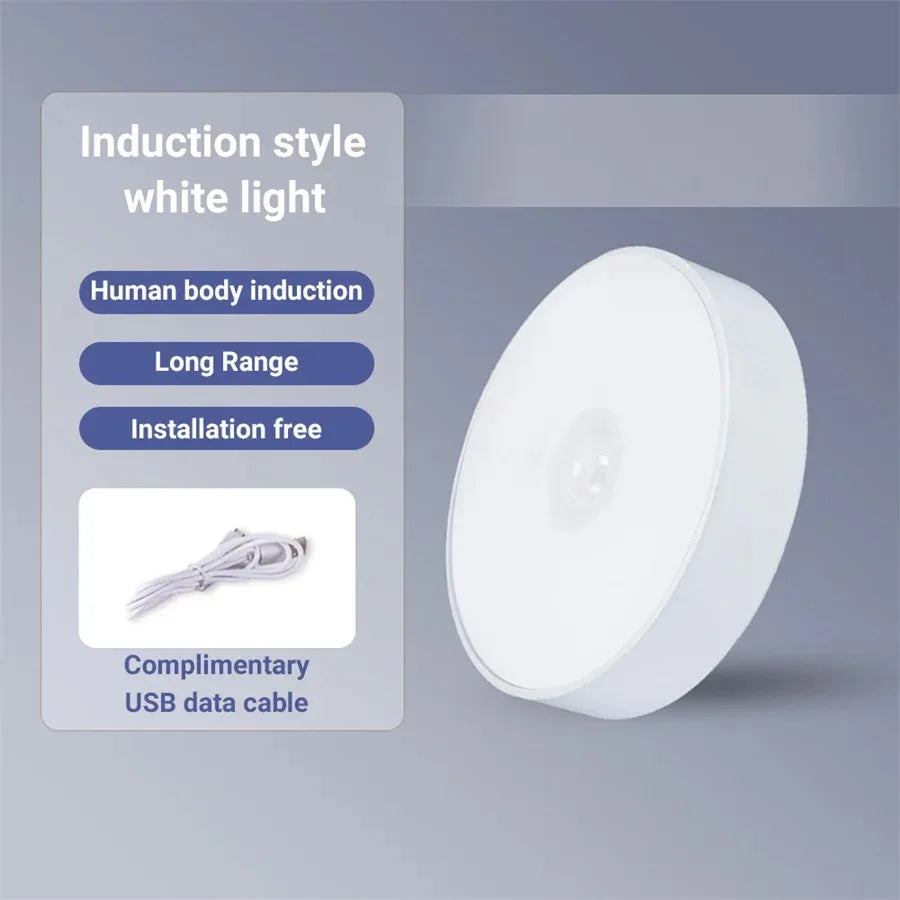 Motion Sensor USB Rechargeable LED Night Light Energy Efficient for Hallway Cabinet Closet Bedroom Stairs