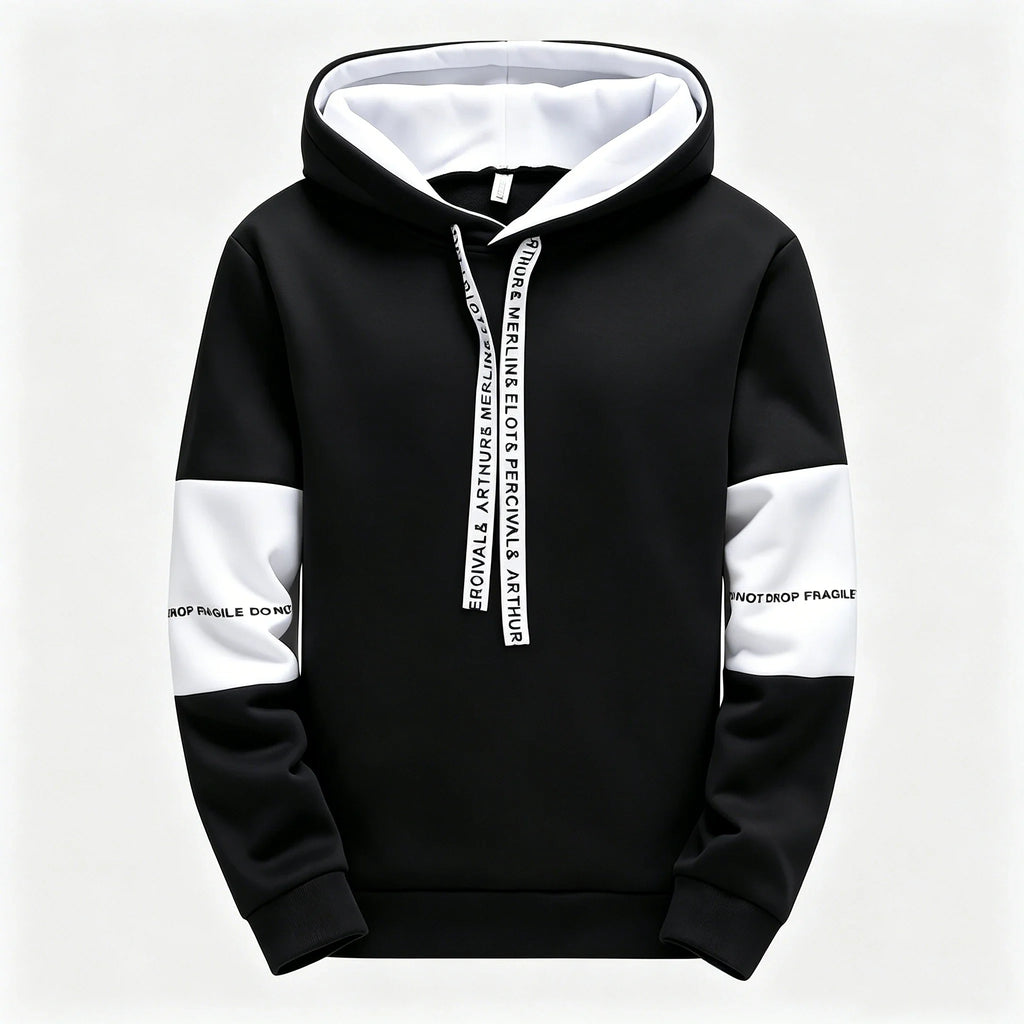 2026 Mens Sweatshirts Black White Casual Hoodies Outdoors Fitness Sports Jogging Man Clothing Daily Fashion Versatile Sportswear