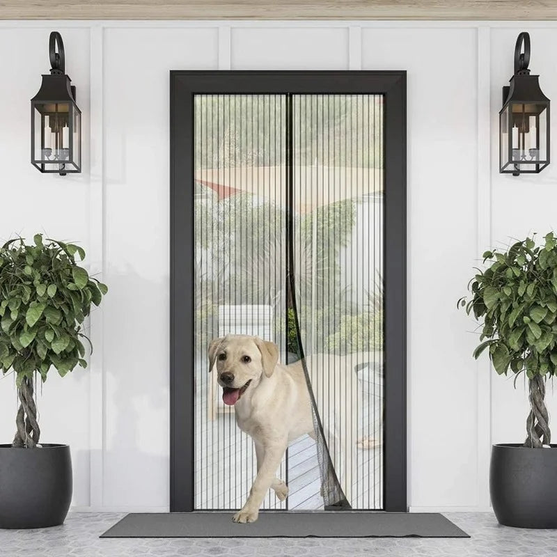 2025 New Magnetic Screen Door Fit Door Upgraded Door Screen Magnetic Closure with Powerful Magnets Fiberglass Mesh Curtain