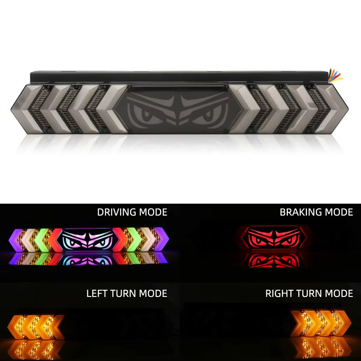12V 24V Truck Tail Lights RGB Seven Colours Driving Lights Turn Signal Lights LED Brake Flashing Warning Lights Devil's Eye Lamp