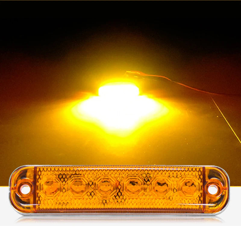 12V- 80V 6LED Warning Flashing Lights Front Rear Clearance Indicator Lamp Side Marker Lights for Trailer BUS Van Caravan Truck