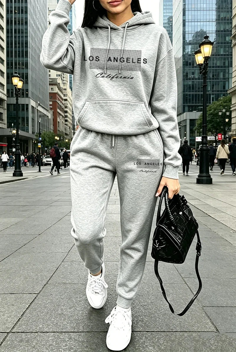 2026 Women's 2 Pcs Set Casual Sweatshirt Outfits Outdoors Sports Jogging Clothing Fall Winter Single Mix and Match Hoodie Pants