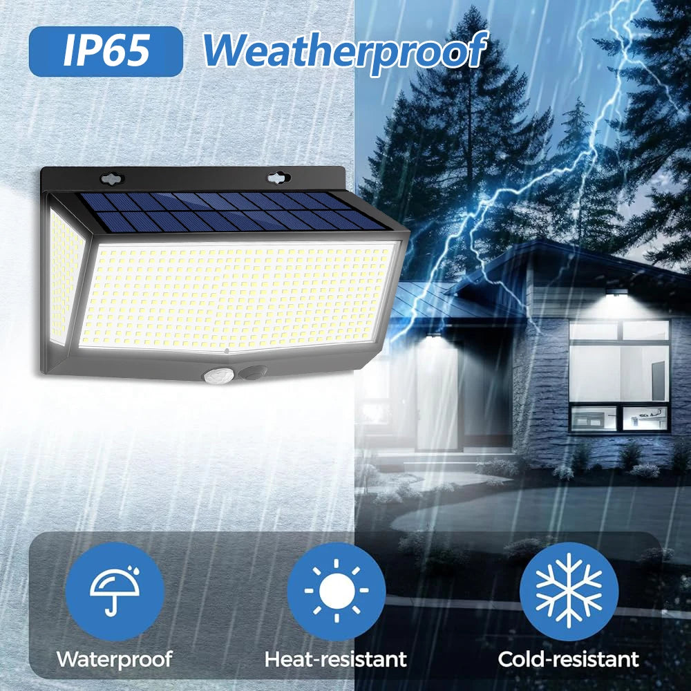 468LED Solar Motion Sensor Lights IP65 Waterproof Wall Lights with Remote Control Garden Patio Yard Garage Outdoor Solar Lights