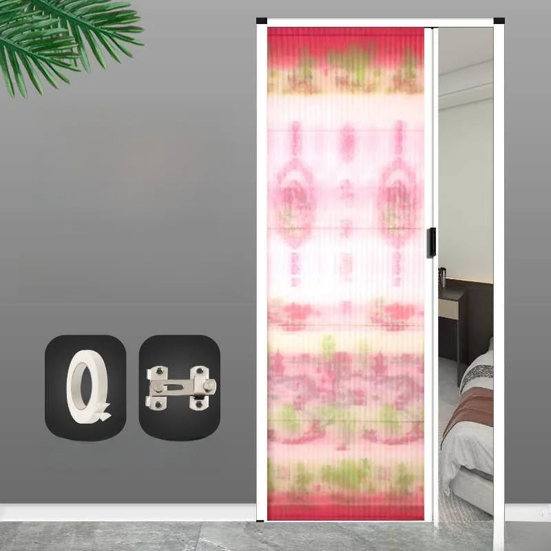 Invisible Mosquito-Proof Aluminum Alloy Sliding Door Curtain Home Entrance Screen Door Retractable Window Mesh Curtain