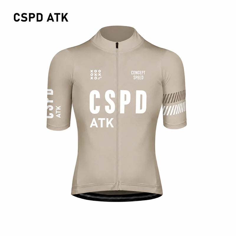 CSPD ATK men's cycling sportswear set summer lightweight cycling jersey sponge cushion cycling bib MTB cycling suit