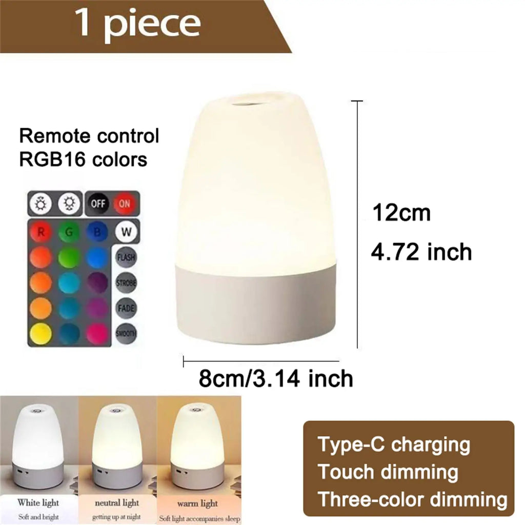 LED Lights Motion Sensor Cabinet Lights Dimmable Touch LED Night Light Rechargeable Tube Light 3 Colors Night Lamp For Kids Gift