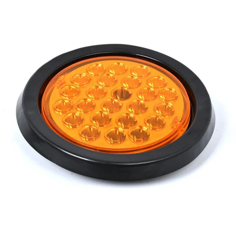 8Pcs 24V 24 LED Round Car Rear Tail Light Brake Stop Side Marker Turn Warning Indicator Lamp Truck Trailer Reflector ATV RV Bus