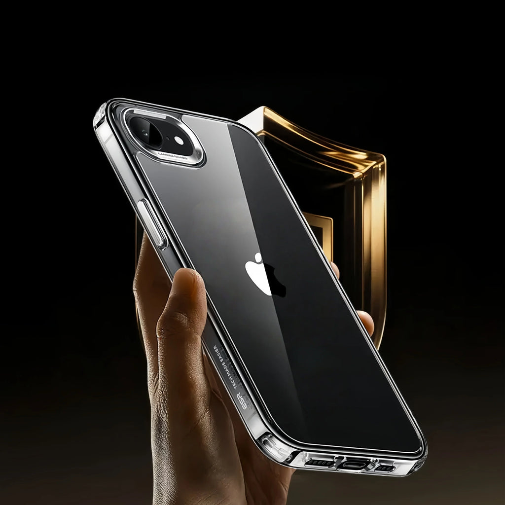 For iPhone 17e/16e Phone Case with Screen Protector , Anti Yellowing Shockproof Protective Transparent Cell Phone Cover (-Clear)