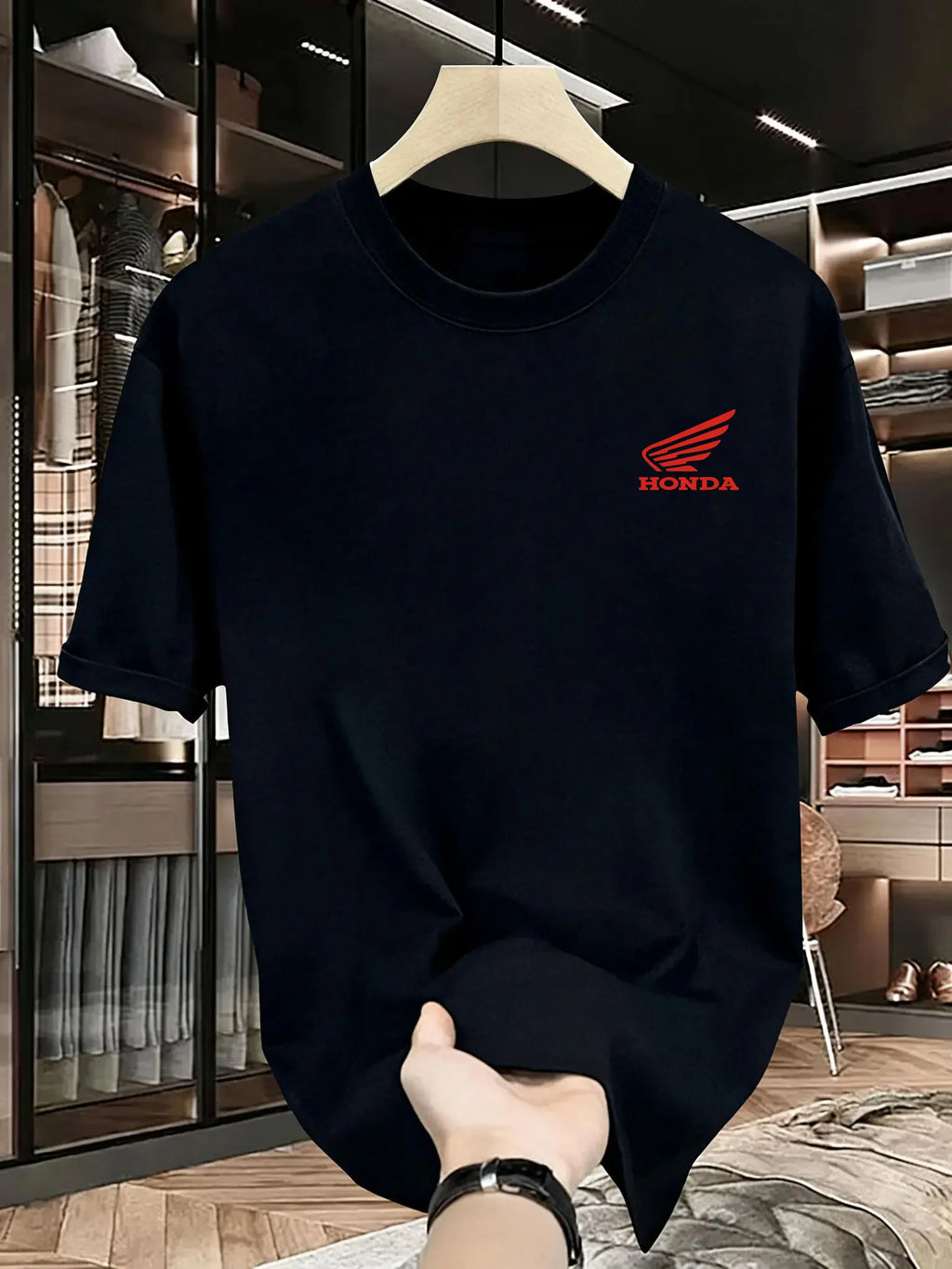 Men's and women's Honda cotton T-shirts, short sleeved retro casual fashion T-shirts for motorcycle racing, off-road enthusiasts