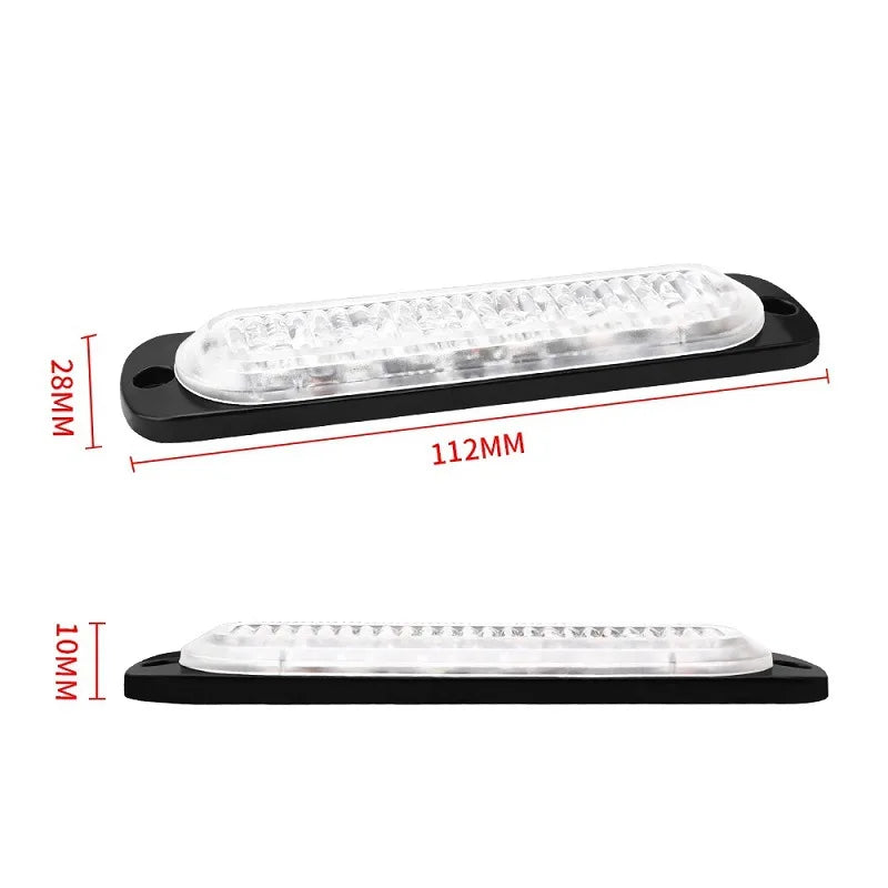 1x Truck 12V 24V 6smd LED Strobe Warning Light Strobe Grille Flashing Lightbar Car Beacon Lamp Amber Yellow White Traffic Light