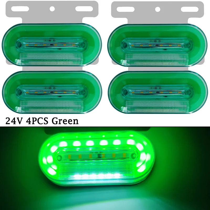 4pcs 24V LED Marker Lights Trailer Camion Clearance Lights for Volvo Truck Side Lights Cargo Lamp Lorry Tractor Turn Signals