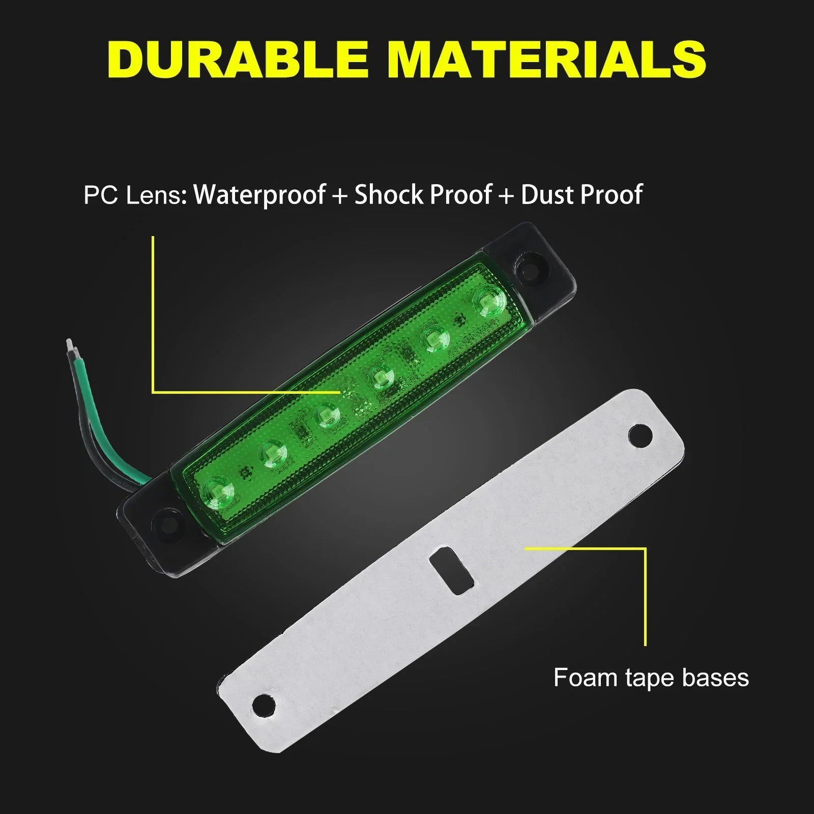 10PCS 12V-24V Led Side Marker Indicator Car Lights Front Rear for Trucks Cab RV Trailer  Amber/Red/White/Green/Blue