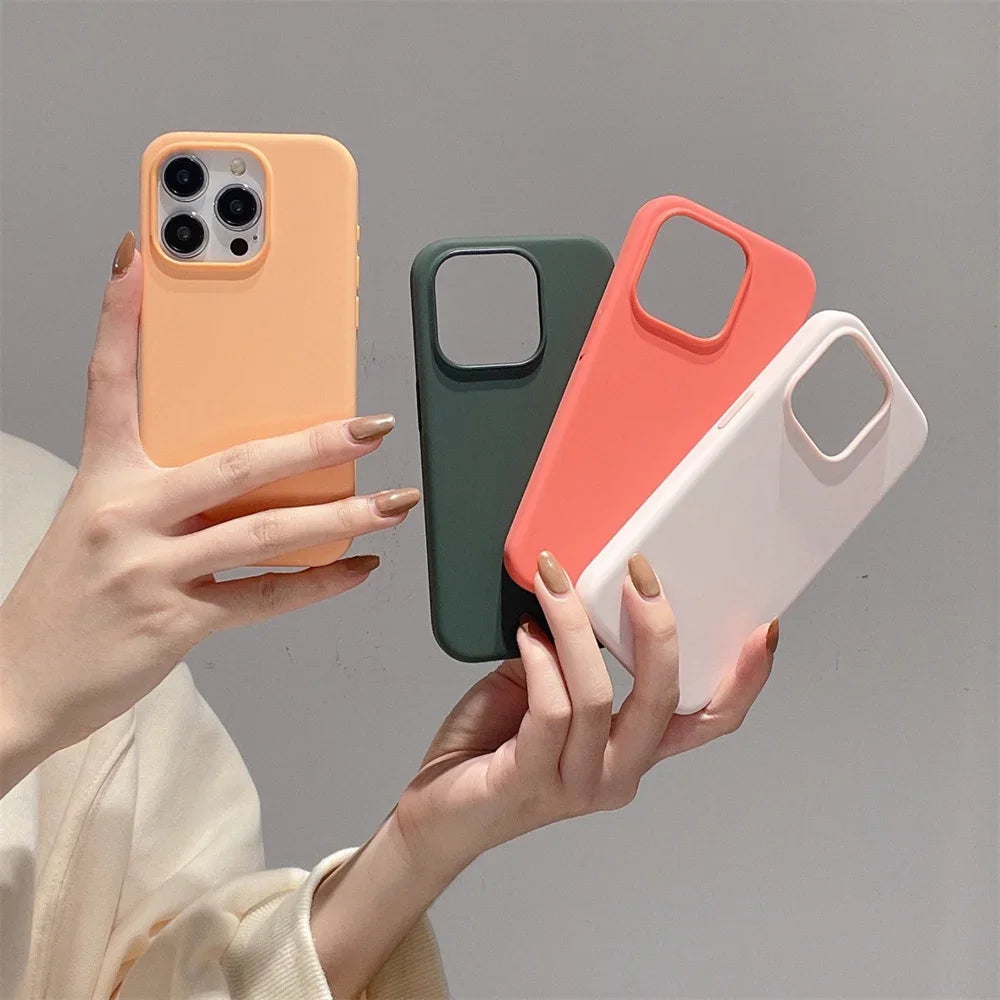 Original Phone Case For iPhone 17 16 15 11 12 13 14 Pro Max Luxury Liquid Silicone Cases For 7 8 Plus X XR Shockproof Soft Cover