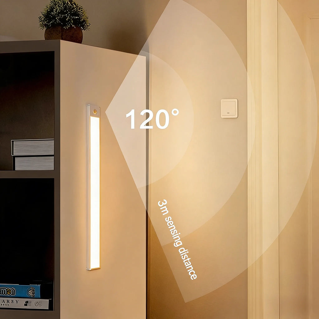 LED Lights Motion Sensor Cabinet Lights Dimmable Touch LED Night Light Rechargeable Tube Light 3 Colors Night Lamp For Kids Gift