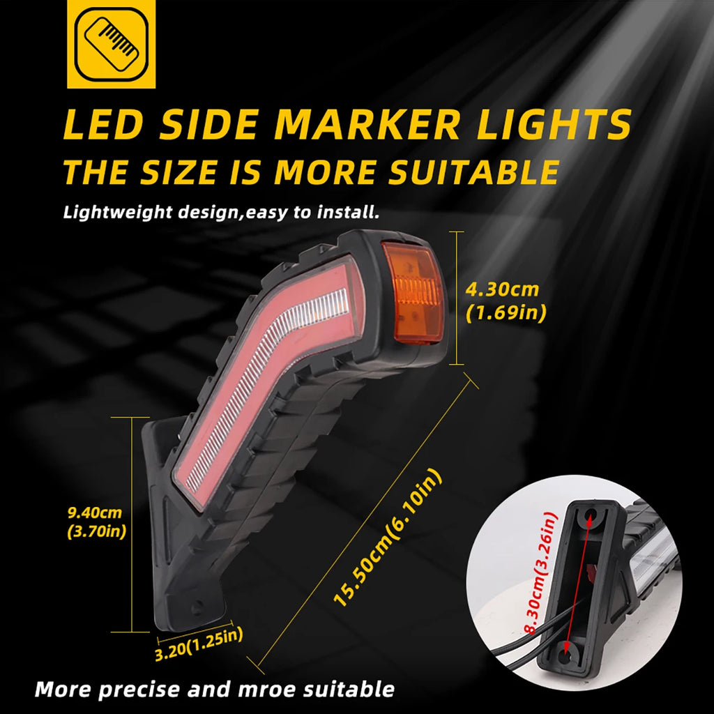 12-24V 2pcs Side Marker Lights Warning Rear Tail Light car External Lights Trailer Truck Lorry indicator lamp Trailer Van Pickup