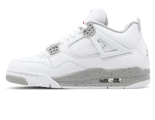 Air Jordan 4 Retro White Oreo – single shoe medial side profile view