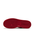 Air Jordan 1 Low Gym Red White – outsole view showing full red rubber cupsole traction pattern