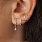 Éclat Dorée 3-Piece Earring Set – size dimensions: hoop 1cm, huggie 1cm, stud 0.5mm