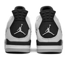 Air Jordan 4 Retro Military Black – rear heel close-up showing Jumpman branding on both shoes