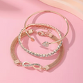 Lumière Trio Bracelet Set worn on wrist - white background