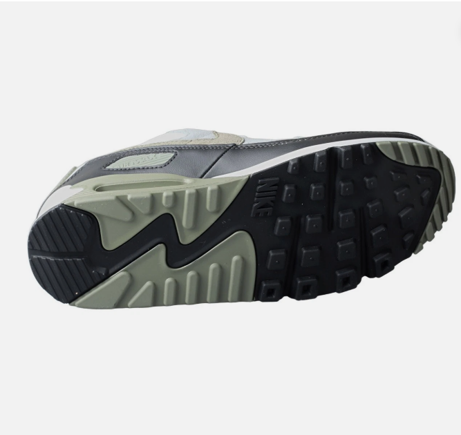 Nike Air Max 90 PF Grey White – top down view showing laces and layered upper panels