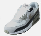 Nike Air Max 90 PF Grey White – rear three-quarter view showing heel and waffle outsole
