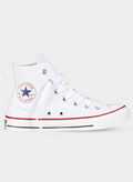 Converse Chuck Taylor All Star White High Top – lateral side profile view showing All Star ankle patch