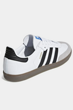 Adidas Women's Samba OG White Black – rear three-quarter view showing heel and gum sole
