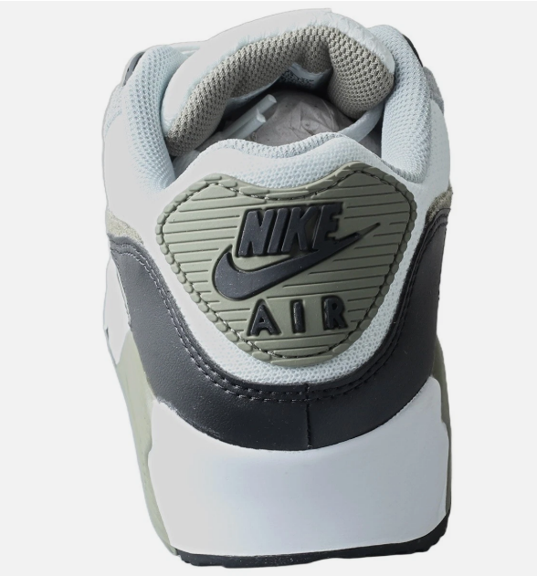 Nike Air Max 90 PF Grey White – lateral side profile showing Air unit and Swoosh